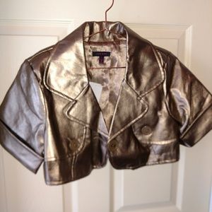 Metallic bronze cropped jacket by Last Kiss size M